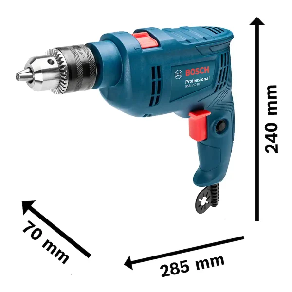 Taladro Percutor 1/2" (13mm) 550W BOSCH GSB 550 RE - Imagen 5