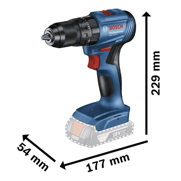 Taladro Percutor 1/2" 18V Brushless BOSCH GSB 185-LI Baretool - Imagen 4